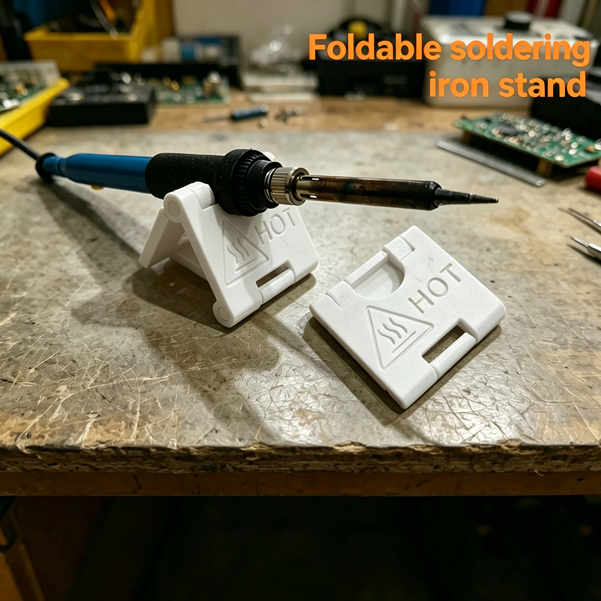 Useful Electronic Gadgets - 3D Printed Foldable Soldering Iron Stand,