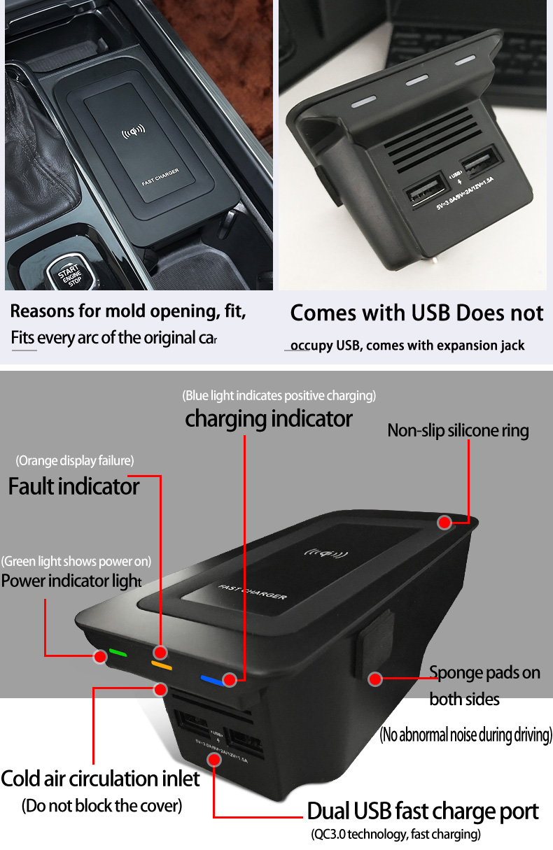 15w Wireless Charger for Volvo - مراجعة Wireless Phone Charger Pad وسعره