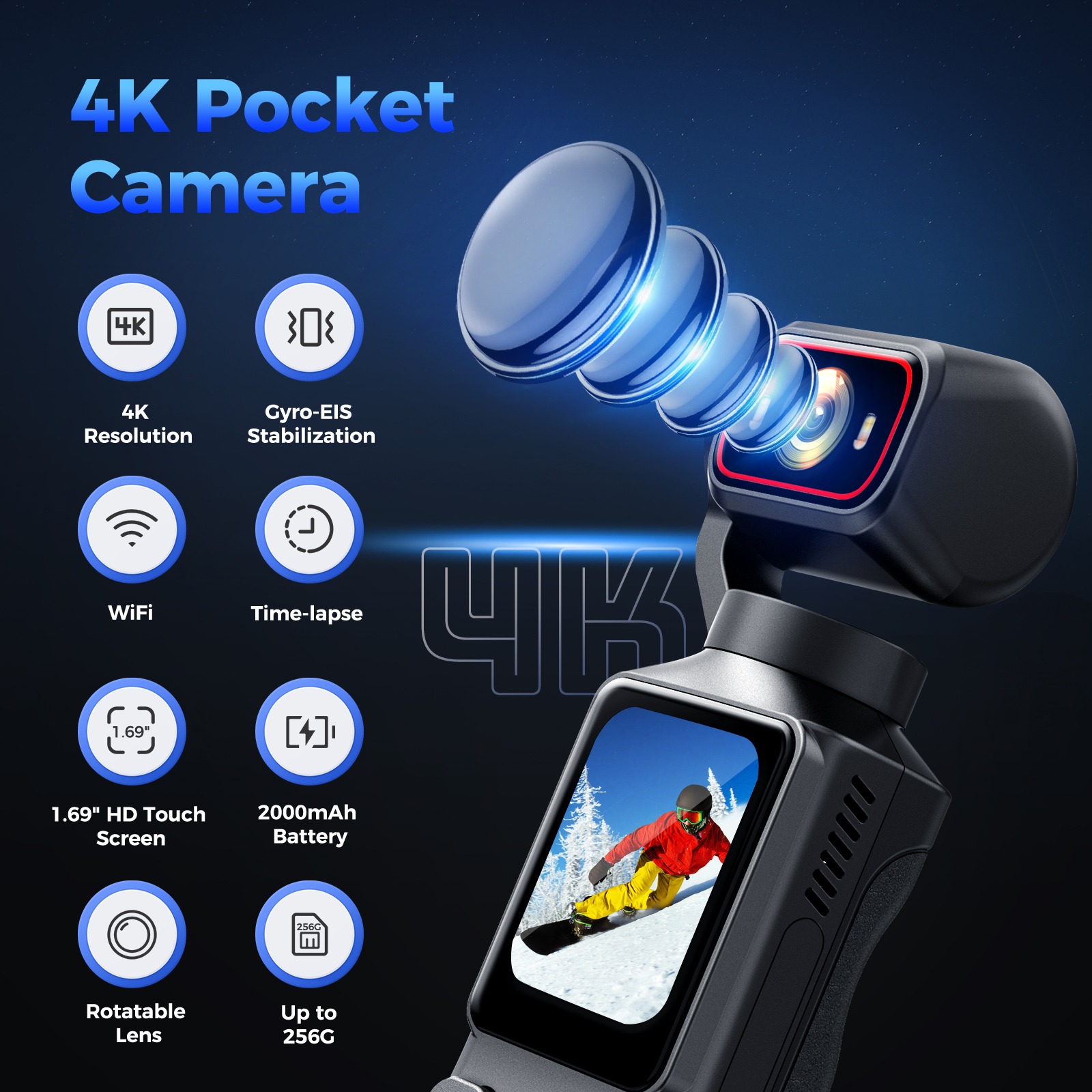 4K Action Camera WiFi 1.69 Inc - مراجعة Action Camera 4K وسعره