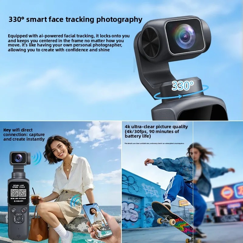 4K HJD05 Pocket 3 Camera with  - مراجعة Action Camera 4K وسعره
