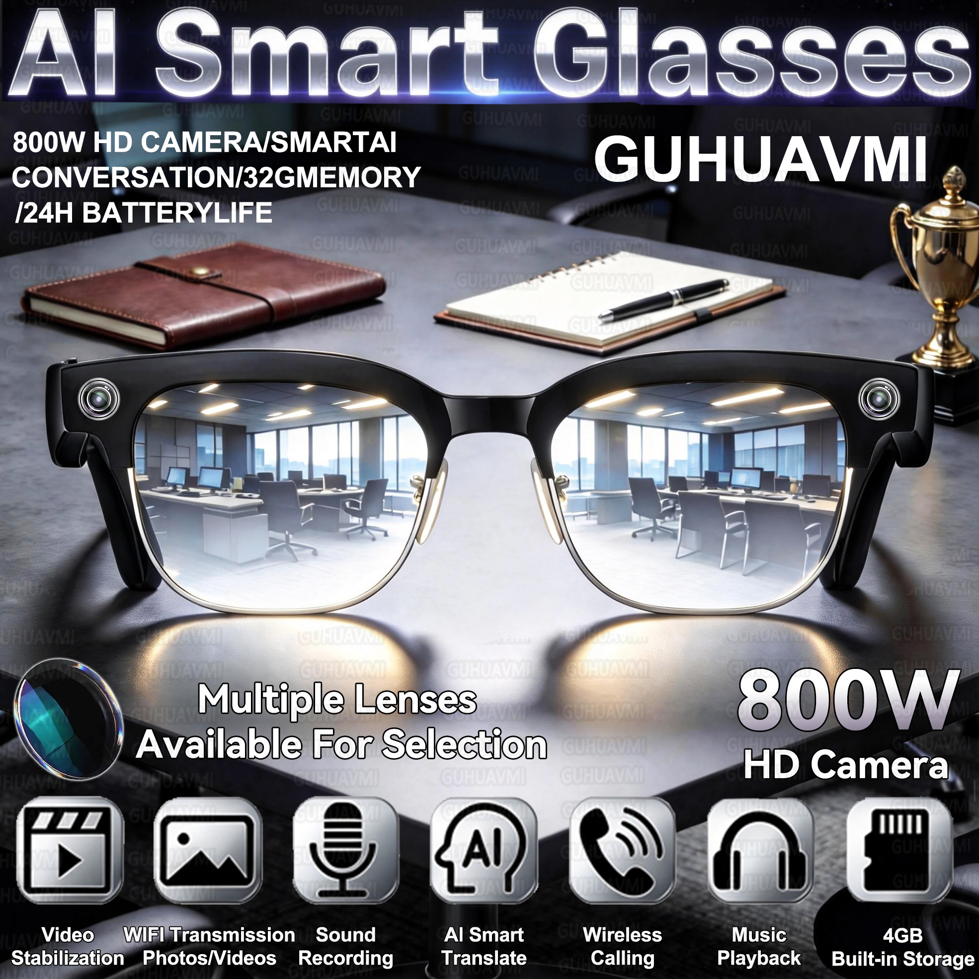 New HOT Business Smart Glasses - مراجعة Action Camera 4K وسعره