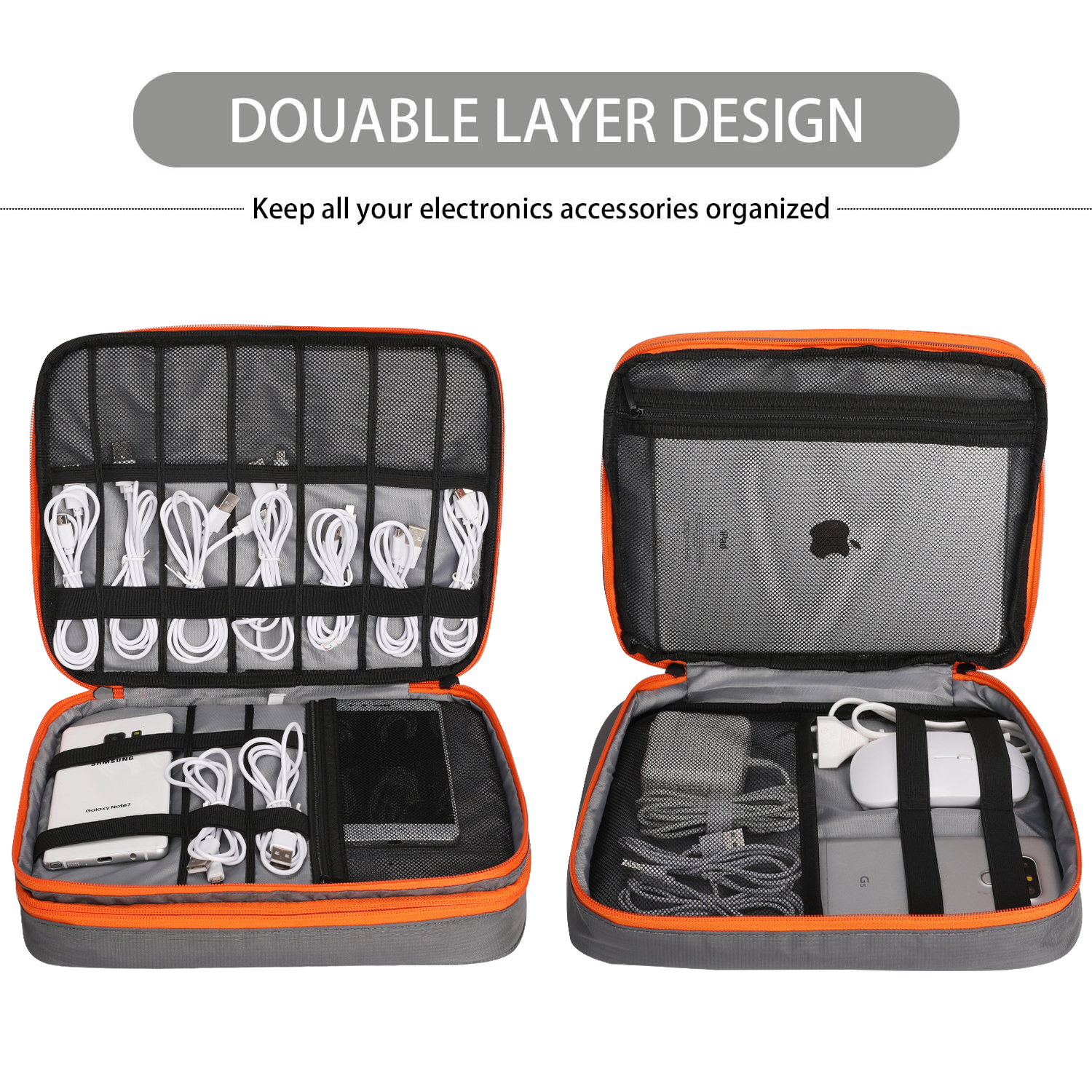Double Layers Large Capacity T - مراجعة Electronics Gadgets Bag وسعره